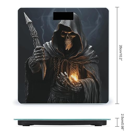 Grim-Reaper Weight Scale Large Bathroom Scales Digital Weight with Bright LED Display Non Slip Automatic Weighing Scale Fashion Weighing Machine for Body