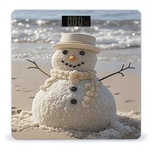 Sand Snowman On Beach Smart Scale for Body Weight Accurate Bathroom Scale with LED Display Digital Weight Scales Weighing Machine High Precision Scales for Bath Home