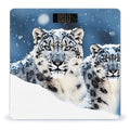 Blue Eyed Snow Leopard Scale for Body Weight Safe Rounded Corners Tempered Glass Digital Bathroom Scale LED Display 400lb Capacity Weight Scales with High Precision Sensors