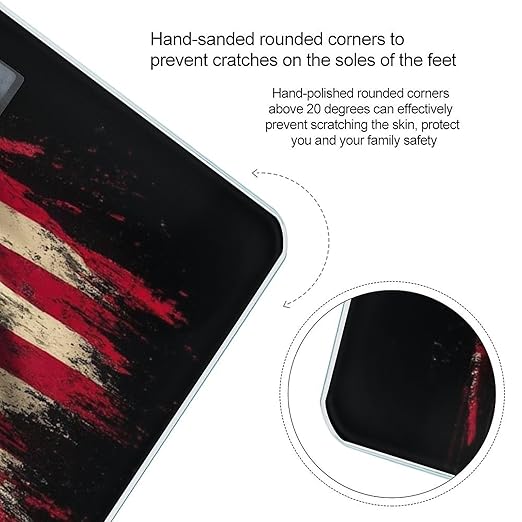 Smart Scale for Body Weight Automatic Switch Digital Bathroom Weighing Scale American Flag Art