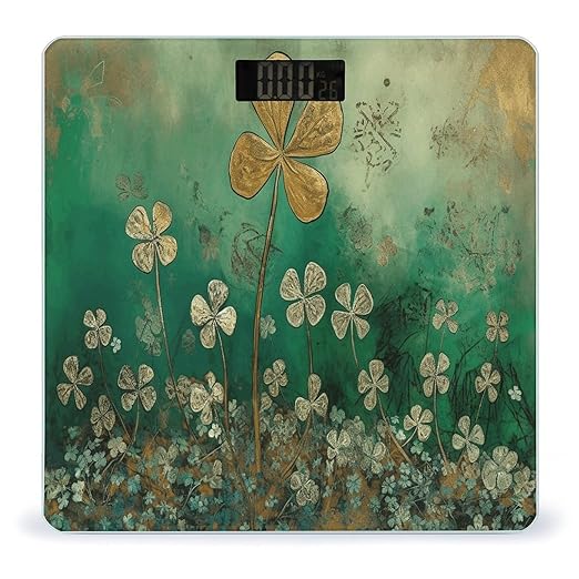 Plant Pattern on Wall Scale for Body Weight Digital Bathroom Scale Accurate Smart Weight Scales with Large Display Weighing Machine High Precision Scales