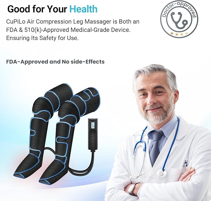 Leg Massager with Heat FSA Eligible HSA Air Compression Leg Massager for Blood Circulation and Pain ReliefMuscle FatigueCrampsSwelling and Edema