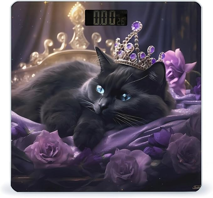 Purple Rose and Cat Electronic Scale for Body Weight Digital LCD Bathroom Scale Weighing Scale style
