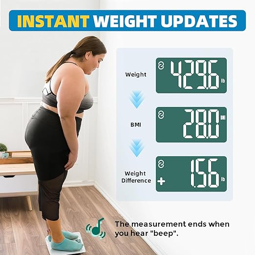LEPULSE 550lb Bathroom Digital Scale for Body Weight BMI Extra Wide Platform High Capacity Large Backlit Display Most Accurate Bathroom Scale up to 550 lbs Weight Scale with APP 8mm Tempered Glass