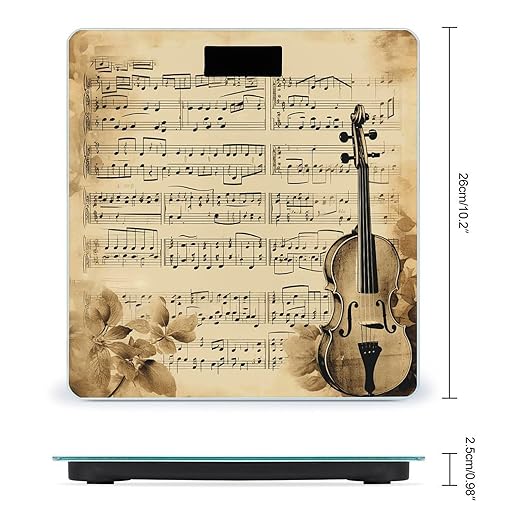 Music Notes on Old Paper Bathroom Scale Ultra-Bright Liquid Crystal Screen Weight Scale Accurate Bathroom Body Scales for Body Weight Bathroom Pet Home Bedroom Gift-Giving