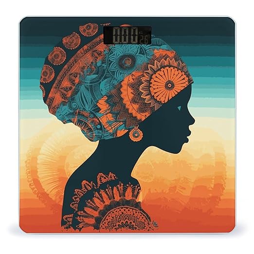 Woman Wearing Headscarf Bathroom Scale for Body Weight with High Precision Large LCD Backlight Display Digital Weighing Scale with BMI Capacity Up to 180kg