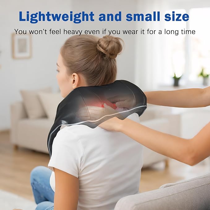 Joyset Neck Massager for Pain Relief Deep Tissue with HeatShiatsu Neck and Back Massager 4D Deep Kneading Massage for ShoulderGifts for Women Men Mom Dad Friend