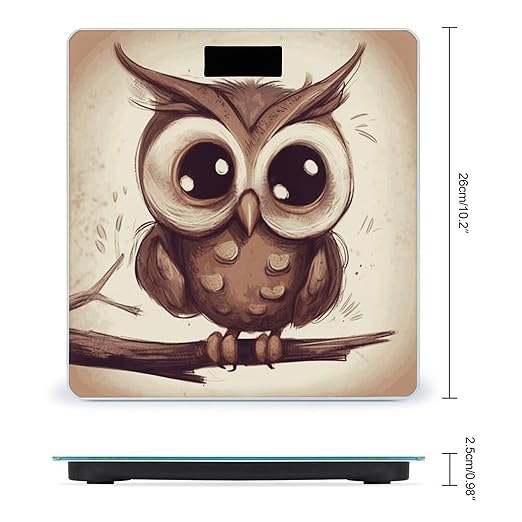 Cute Owl Scale for Body Weight Sturdy Tempered Glass Weighing Scales with LCD Display Accurate Digital Bathroom Scale Convenient Body Fat Smart Scales 400lb