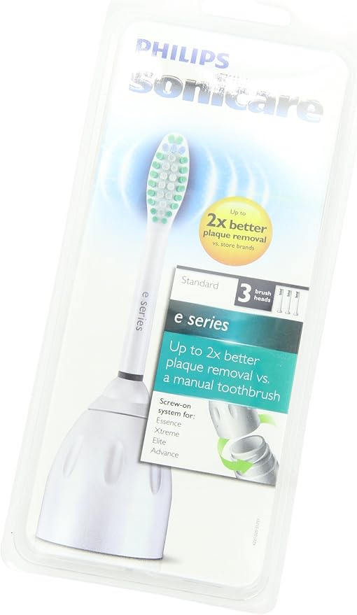 Philips Sonicare Genuine E-Series Replacement Toothbrush Heads 3 Brush Heads White HX7023/64