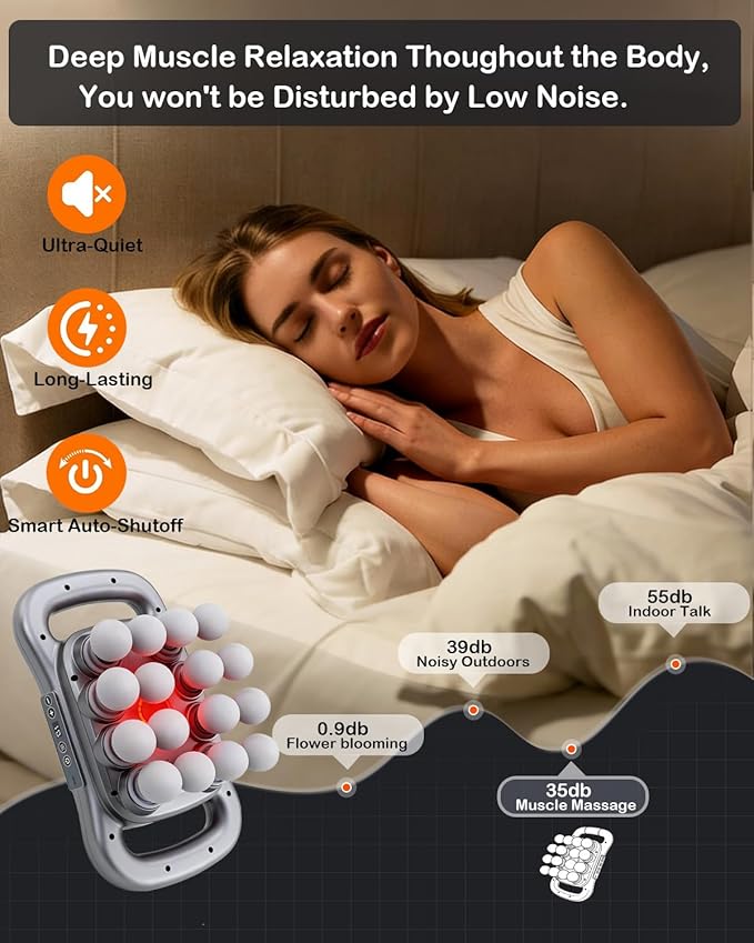 16 Head Massage Gun Set - Deep Tissue Percussion Massager with 9 Modes&ampLevels with Red Light Therapyfor BodyBackShouldersNeckLegsFootMassage Gun deep TissueBest Gift for WomenMenMom and