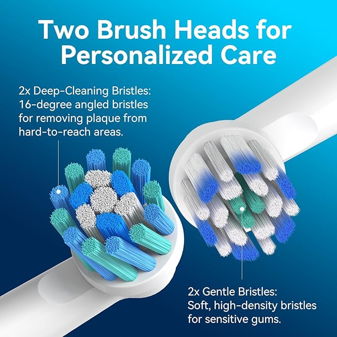 SEAGO Rotating Electric Toothbrush with 8 Round Brush Heads with 5 Cleaning Modes Sonic Technology Whitening Teeth in 14 Days for Adult and KidsSG-2603 (Black)