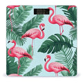 Digital Bathroom Weighing Scale Energy Saving Scale Smart Scale for Body Weight Green Tropical Palm Banana Leaves Lovely Exotic Bird Pink Flamingo