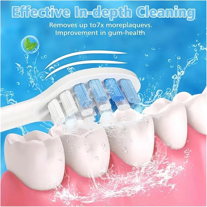 16Pcs Replacement Toothbrush HeadsCompatible for with Electric Brush Head 4100 6500 6100 7500 5300 1100(8Bule 8Green)