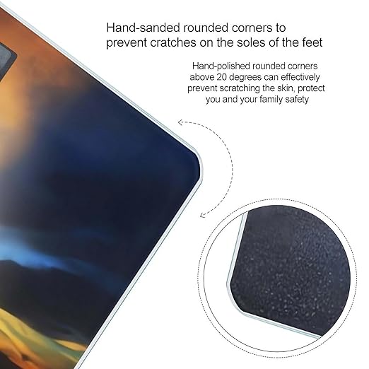 Backpack Airplane Scale for Body Weight Safe Rounded Corners Tempered Glass Digital Bathroom Scale LED Display 400lb Capacity Weight Scales with High Precision Sensors