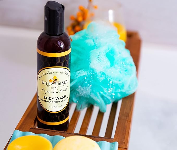 Bee By The Sea Body Wash and Body Butter Skin Care Bundle Set Naturally Enriched with Sea Buckthorn and Honey for All Skin Types