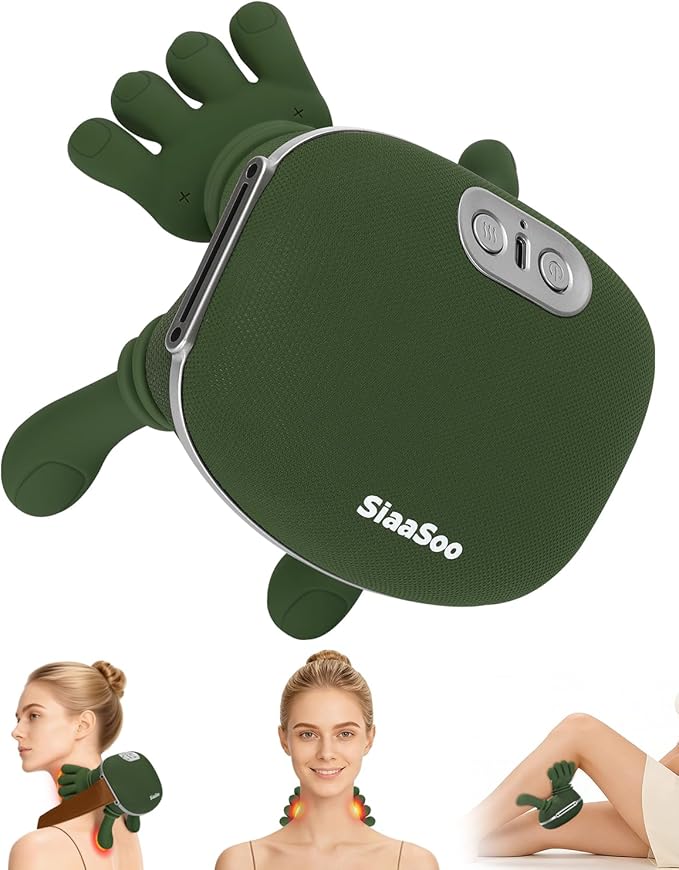Siaasoo Neck Massager(Genuine OEM) Bionic Heated Massager (Patent Pending) Electric Deep Tissue 3D Kneading Massage Portable neck massage N7 Master Hand Series for Deep Tissue Pain Relief in Neck.