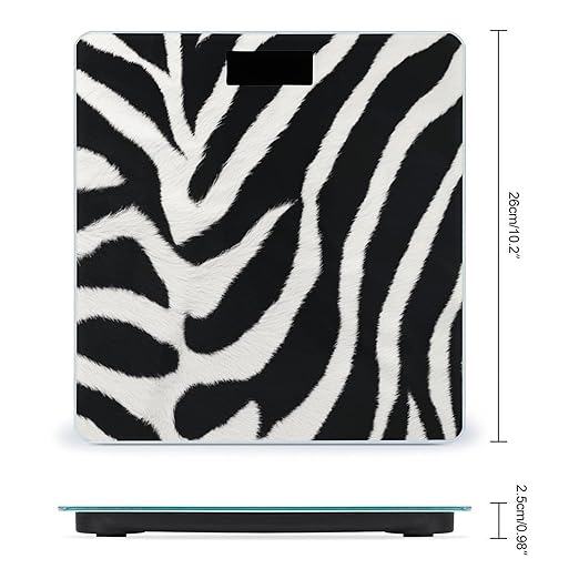 Zebra Animal Bathroom Scale for Body Weight LCD Display Digital Bathroom Scale Tempered Glass Bathroom Weight Scales Fashion Smart Scales for Home Bedroom 400 Lb