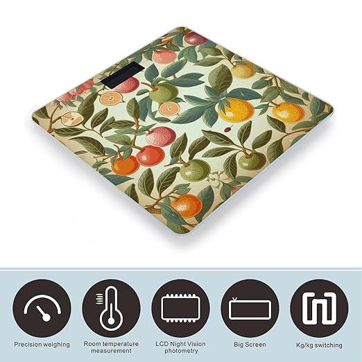 Plants and Fruits Weight Scale for Body Weight Digital Bathroom Scale High Capacity Accurate Digital Weighing Scales and Easy-to-Read on Backlit LCD Display Scales