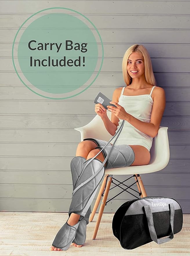Leg Massager for Circulation - Foot and Calf Massager Air Compression Leg Wraps Massage Boots Machine for Home Use Leg Massage - scd Machine for Calf Thigh and Foot Massager FSA or HSA Eligible
