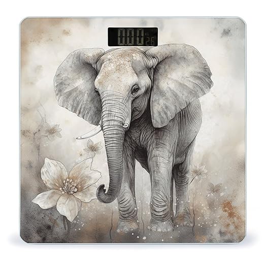 Animals Cute Elephant Scale for Body Weight Accurate Digital Bathroom Scale Toughened Glass High Precision Scales Smart Weight Scales with Large LCD Backlight Display Weighing Machine