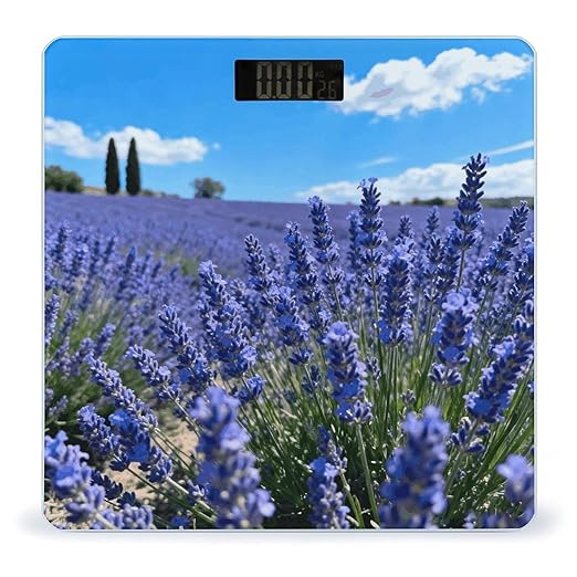 Lavender Smart Scale for Body Weight Digital Bathroom Scale Toughened Glass Weight Scale with Large LCD Backlight Display High Precision Scales Weighing Machine