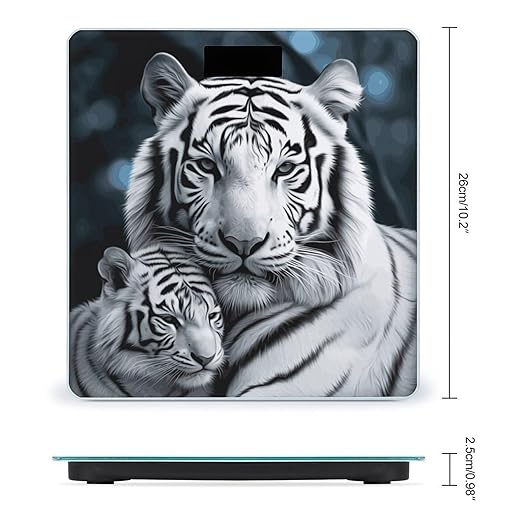 White Tiger Bathroom ScaleHighly Accurate Digital Weighing Machine for People Bright LED Display Weight Scale for The Aldult Home Use