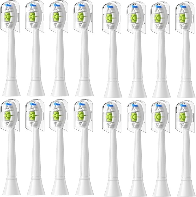 4/8/12/16pcs Replacement Toothbrush Heads Compatible with Philips Electric Brush Head 4100 6500 6100 7500 5300 1100(16pcs White)