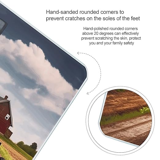 Country Road with Farm and Tractor Scale for Body Weight Digital Bathroom Scale Accurate Smart Weight Scales with Large Display Weighing Machine High Precision Scales