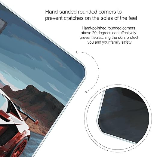 Red Race Car Scale for Body Weight Sturdy Tempered Glass Weighing Scales with LCD Display Accurate Digital Bathroom Scale Convenient Body Fat Smart Scales 400lb