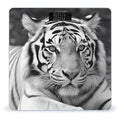 Black White Tiger Bathroom Scale for Body Weight LCD Display Digital Bathroom Scale Tempered Glass Bathroom Weight Scales Fashion Smart Scales for Home Bedroom 400 Lb