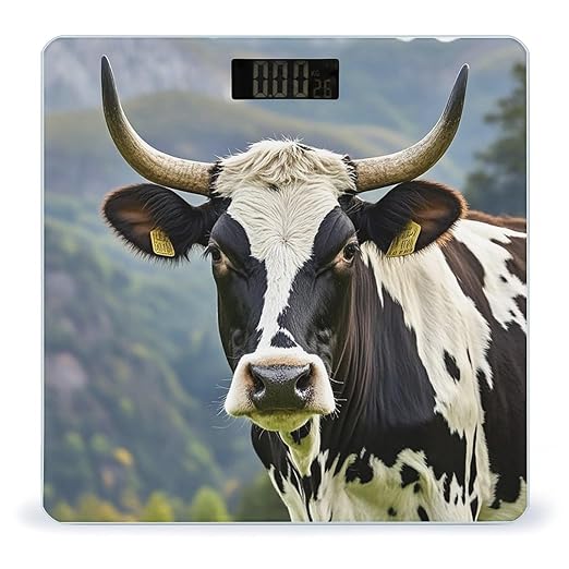 Cow Smart Scale for Body Weight Accurate Bathroom Scale with LED Display Digital Weight Scales Weighing Machine High Precision Scales for Bath Home