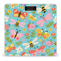 Insect Pattern Weight Scale Large Digital Bathroom Scales with Bright LED Display Non Slip Digital Scale and Step On Fashion Weighing Machine for Body