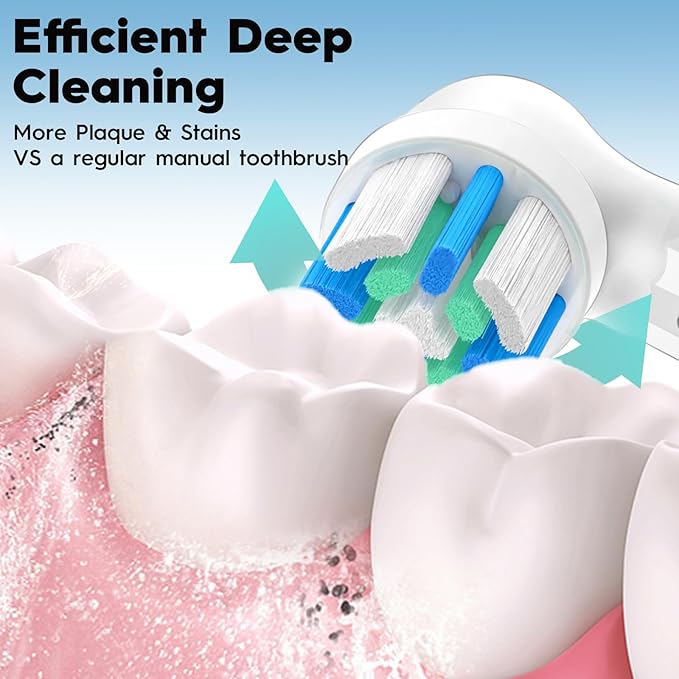 iO Replacement Heads Compatible with Oral b iO 2/3/4/5/6/7/8/9/10 Series Electric ToothbrushToothbrush Heads with Medium-Hard Bristles for Plaque Removal &amp Teeth CareWhite