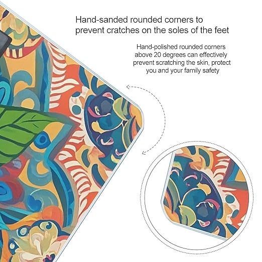 Flowers and Hawaiian Tribal Patterns Scale for Body Weight Smart Scales Digital Bathroom Scale High Precision Weighing Scales with Large Display Weighing Machine for People