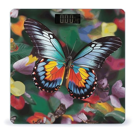 Colorful Butterfly Smart Scale for Body Weight Accurate Bathroom Scale with LED Display Digital Weight Scales Weighing Machine High Precision Scales for Bath Home