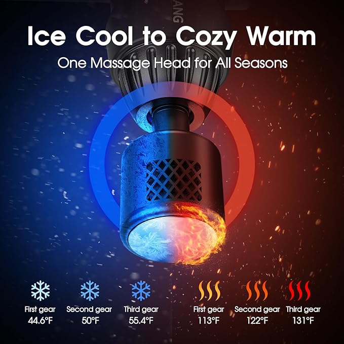 AERLANG Massage Gun with Heat and ColdDeep Tissue Massage Gun Back and Neck Massager for Pain ReliefMuscle Percussion MassagerHandheld Messager with 7Heads&ampSilent Birthday Gifts for him