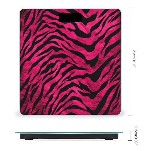 Zebra Tiger Leopard Pink Smart Scale for Body Weight Accurate Bathroom Scale with LED Display Digital Weight Scales Weighing Machine High Precision Scales for Bath Home