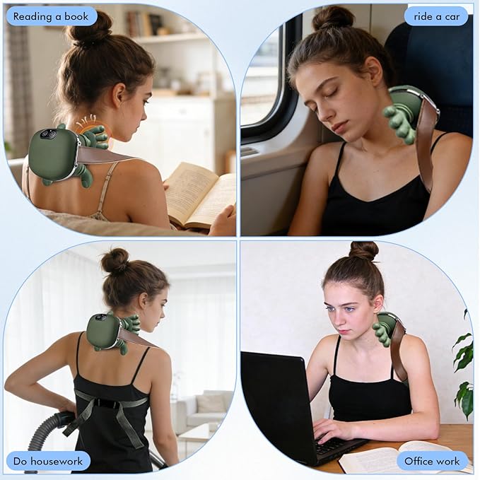 Neck Massager with Heat for Pain Relief Deep Tissue Shiatsu-Style Shoulder Back Massager Cordless Hands-Free Electric Massager 2026 Gifts for Women Men