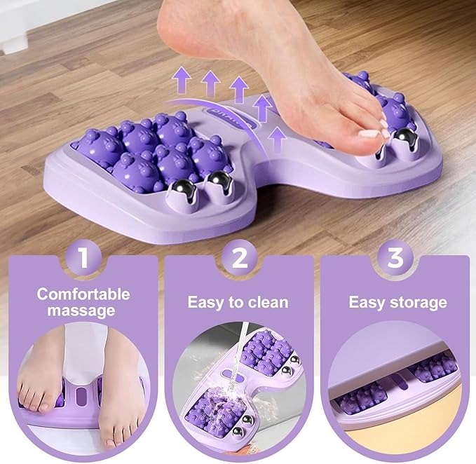 Foot Massager Roller for Plantar Fasciitis Relief Dual Foot Massage Roller for Plantar Fasciitis Relief Feet Massager Portable Reflexology Massager for Stress Relief &amp Improved Circulation (Oran