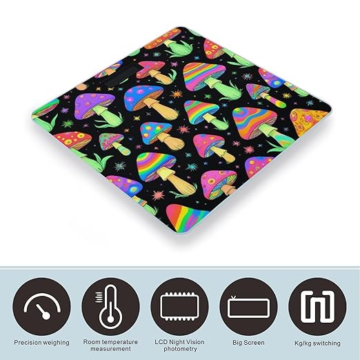 Automatic Switch Digital Bathroom Weighing Scale Smart Scale for Body Weight Goth Gothic Magic Hippie Trippy Mushrooms