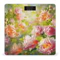 Bright Peonies Scale for Body Weight Anti-Slip Sturdy Tempered Glass Weighing Machine Highly Digital Accurate Bright LCD Bathroom Scale for Household Gift