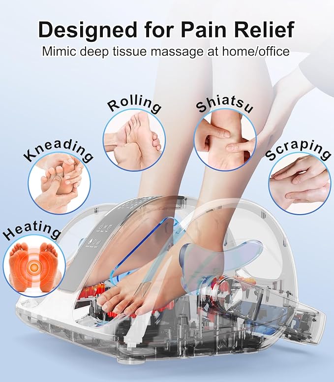 CARESKY® Shiatsu Foot Massager with Heat and Remote-FSA Eligible HSA Electric Deep Kneading Foot Massager for Neuropathy Plantar Fasciitis Massage Feet/Leg/Calf/Ankle Gifts for Women and Men