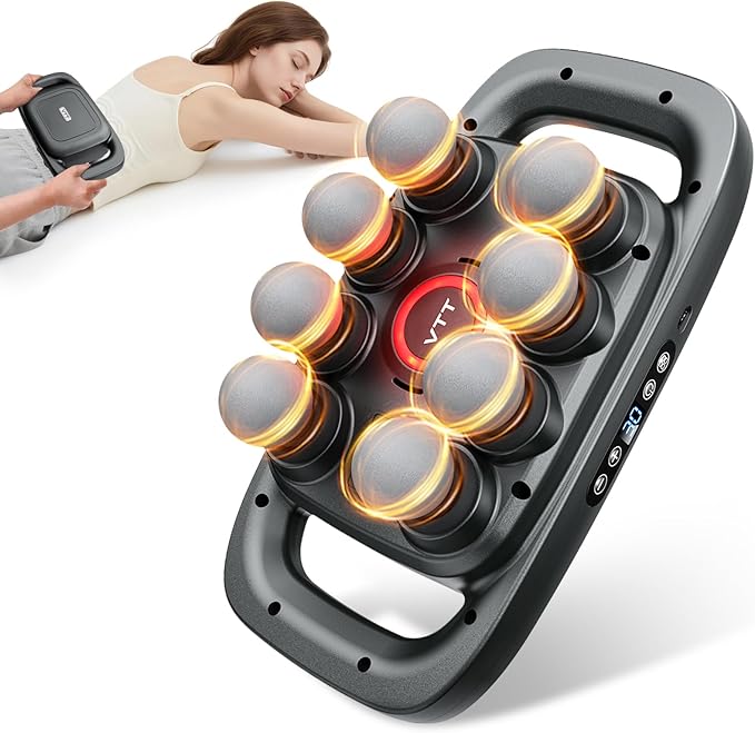 VTT 8-Head Massage Gun Deep Tissue Back Massager Electric Handheld Massager for Back Shoulders Legs Muscle Pain Relief Ideal Gifts for Women Men Mom and Dad
