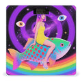Women Sit Trippy Animal Fish Scale for Body Weight Sturdy Tempered Glass Weighing Scales with LCD Display Accurate Digital Bathroom Scale Convenient Body Fat Smart Scales Easy Read