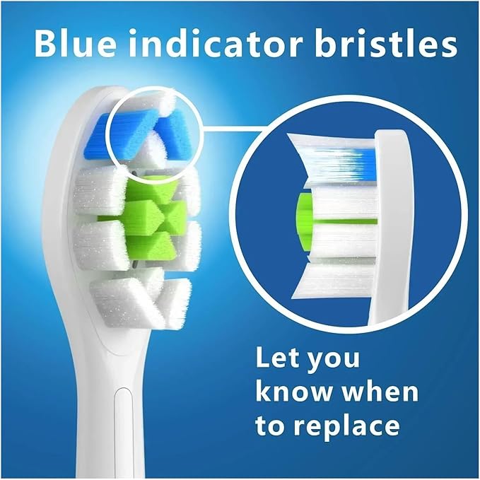 8 Pack Replacement Toothbrush Heads Compatible for HX6063 with Hygienic Caps(White B)