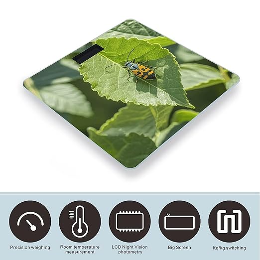 Insects on Leaves Scale for Body Weight Digital Bathroom Scale Accurate Smart Weight Scales with Large Display Weighing Machine High Precision Scales