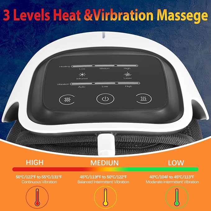 Knee Massager Large LED Screen Adjustable TemperatureCordless Knee Massager with Heat and Vibration Portable Massager for Knee Discomfort Longer Knee Straps 48CM