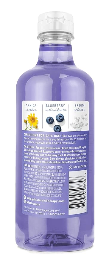 Village Naturals Therapy Comfort 2-in-1 Foaming Bath Oil &amp Body Wash 16 oz Pack of 4