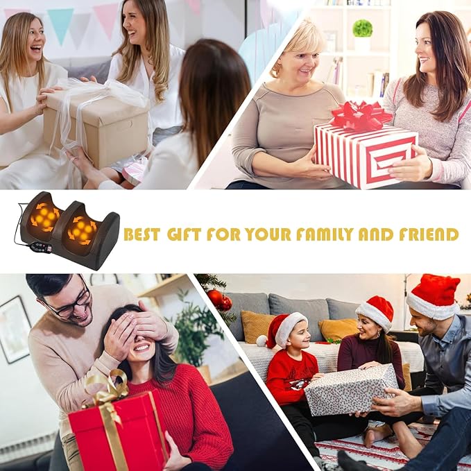Foot Massager with Heat Shiatsu Foot Massager Machine with Massage Roller Feet Massage for Plantar Fasciitis Pain Relief Promotes Blood Circulation Gifts for Women &amp Men