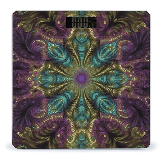 Fractal Art Bathroom ScaleHighly Accurate Digital Weighing Machine for People Bright LED Display Weight Scale for The Aldult Home Use